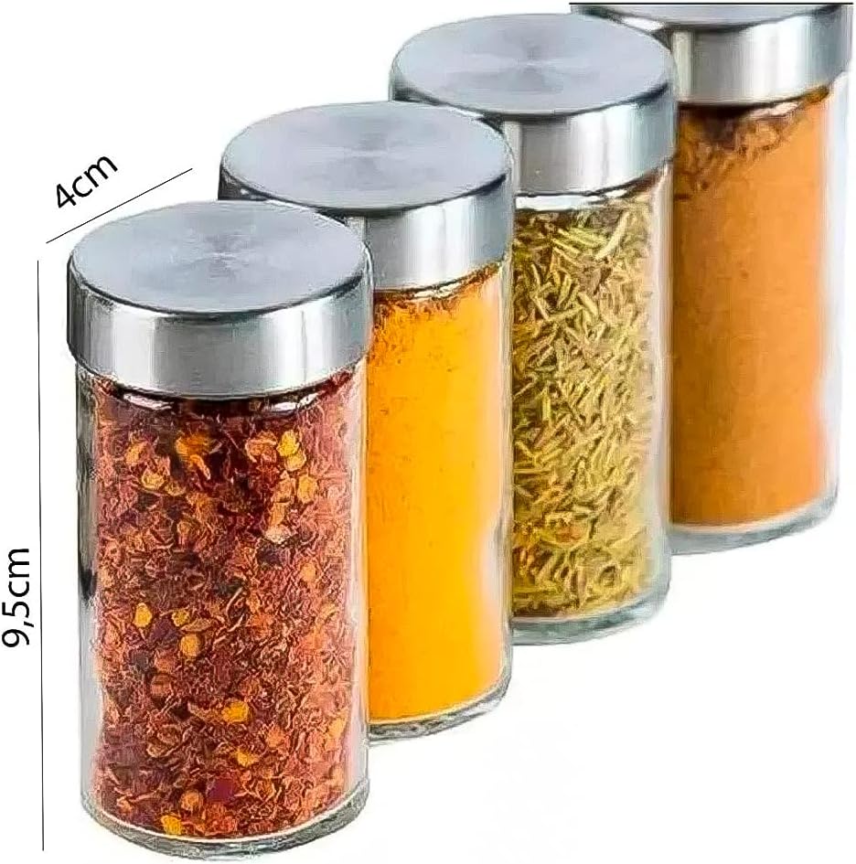 Porta Condimentos 12 Potes Inox com Base Giratória - Futuro Casa - Imagem 8