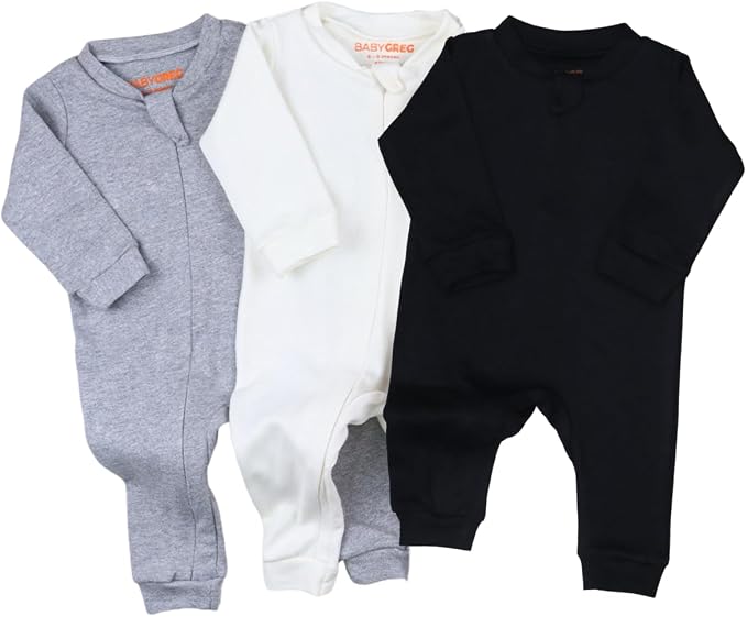 Kit 3 Macacão Minimalista Para Bebês Com Zíper Premium - Baby Greg