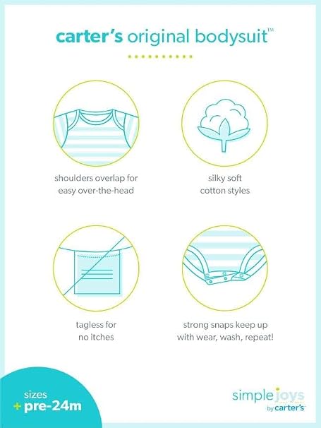 Body Pacote com 8 Bodies Manga Curta Unisex - Simple Joys by Carter's - Imagem 7