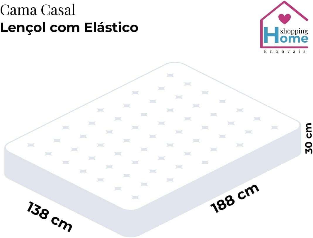 Jogo de Cama Casal Padrão Percal 400 Fios Ponto Palito 4 Peças – Azul - Imagem 3