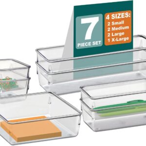Acrimet Organizador Modular de Gavetas Transparente - Kit com 7 Potes