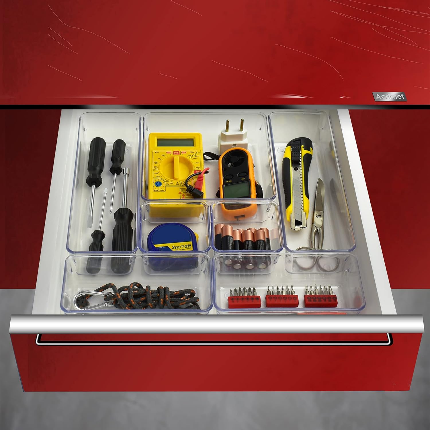 Acrimet Organizador Modular de Gavetas Transparente - Kit com 7 Potes - Imagem 2