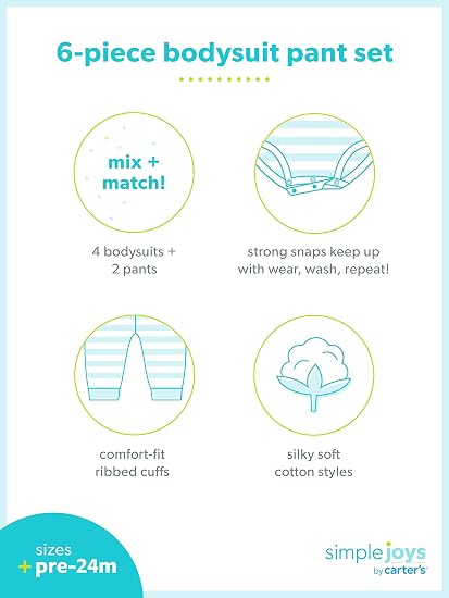 Body Pacote com 8 Bodies Manga Curta Unisex - Simple Joys by Carter's - Imagem 6