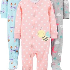 Kit 3 Pijamas de Algodão com Pé Ajuste Confortável – Simple Joys by Carter's