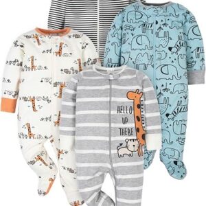 Gerber Pacote com 4 Macacões com Pé Sleep 'N Play - Meninas