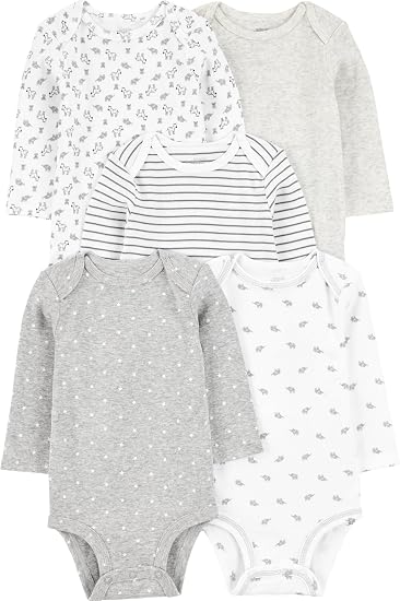 Body Pacote com 5 Bodies Manga Comprida Unisex - Simple Joys by Carter's