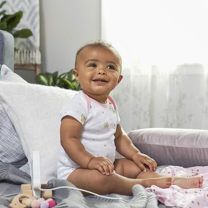 Gerber Kit Macacões Variados de Manga Curta para Bebês Meninas - Imagem 5