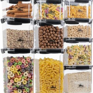 Kit 10 Potes Herméticos Retangulares Empilháveis com 4 Travas - House Organizer