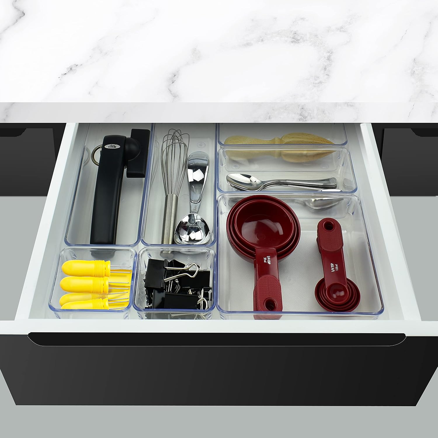 Acrimet Organizador Modular de Gavetas Transparente - Kit com 7 Potes - Imagem 3
