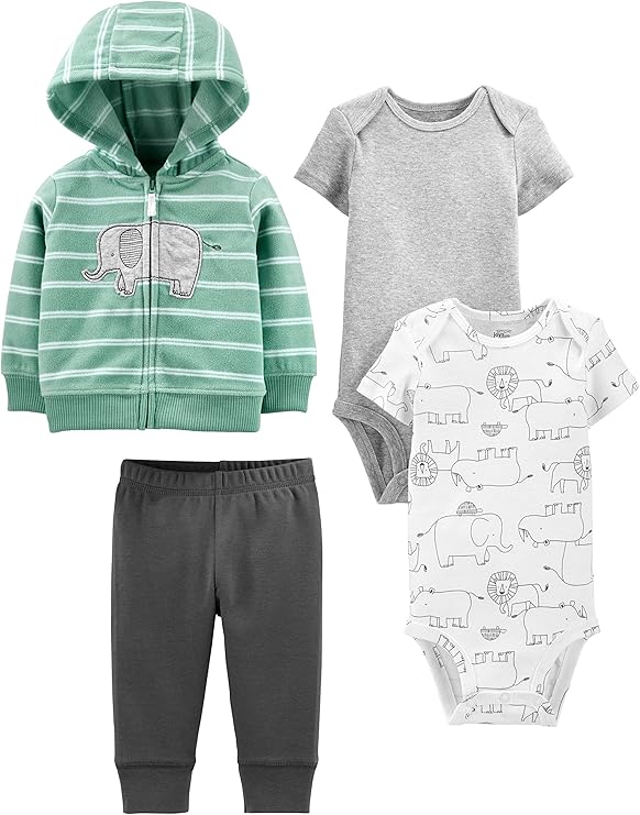 Enxoval Conjunto 4 Peças Jaqueta, Calça e Bodies - Simple Joys by Carter's