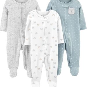 Macacão de dormir para bebês Pacote com 3 neutros - Simple Joys by Carter's