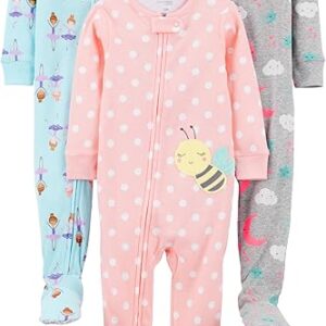 Kit 3 Pijamas de Algodão com Pé Ajuste Confortável – Simple Joys by Carter's