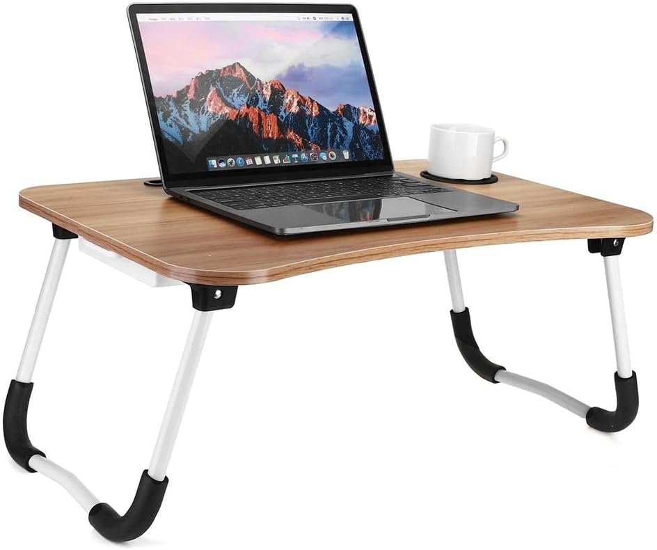 Mesa Portátil Dobrável para Notebook – Suporte para Cama e Sofá com Porta Copos - Imagem 3