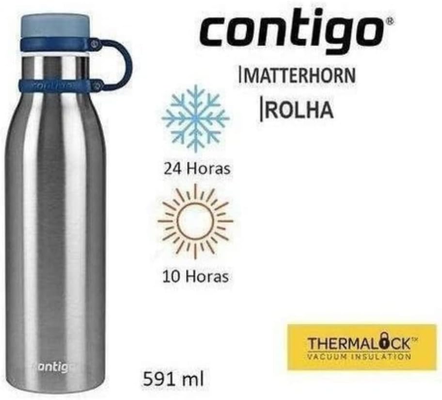 Garrafa Térmica Inox Parede Dupla Matterhorn 591ml Contigo – Azul Mônaco - Imagem 3