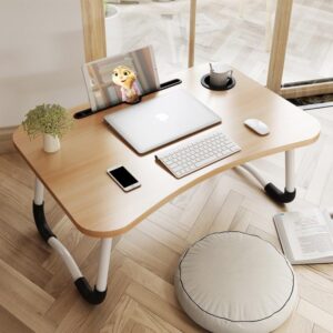 Mesa Portátil Dobrável para Notebook – Suporte para Cama e Sofá com Porta Copos