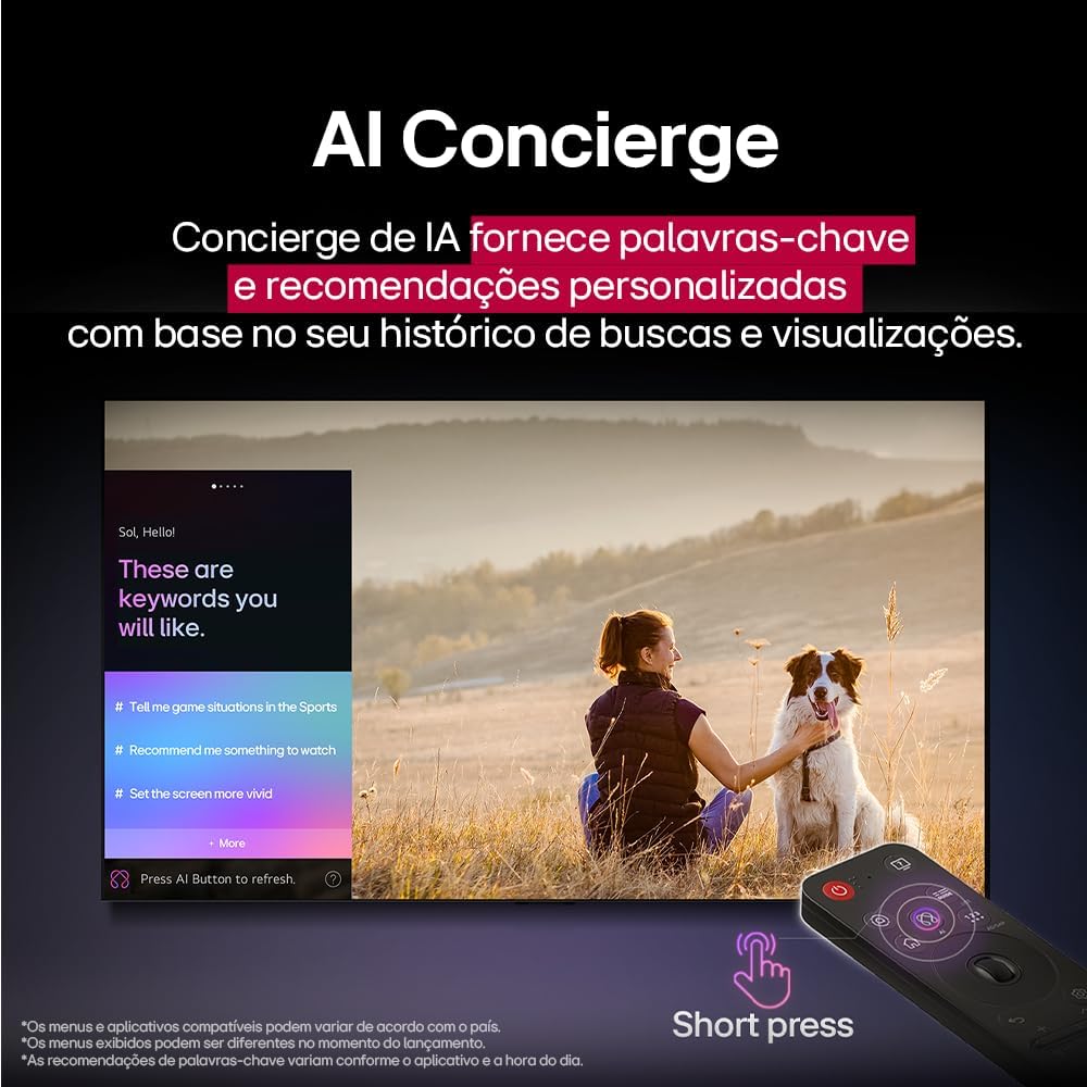 Smart TV 4K 55" LG UHD (55UA85) – Processador α7 AI, Alexa e Controle Smart Magic - Imagem 2