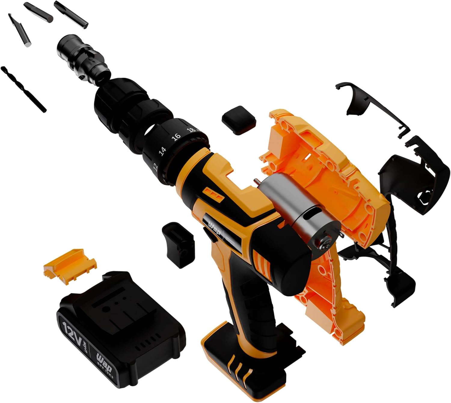 Parafusadeira e Furadeira à Bateria 12V WAP BPF-12K3 com Kit 13 Acessórios e Maleta – Bivolt - Imagem 2