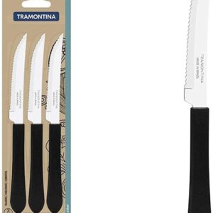 Jogo de Facas Tramontina Inox 3 Peças – Preto